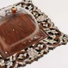 luxurious tray with a Plexi cover, inlaid with natural mother-of-pearl