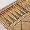 Golden backgammon and Chess / wooden board inlaid with copper / Board games