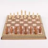 Golden backgammon and Chess / wooden board inlaid with copper / Board games