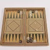 Golden backgammon and Chess / wooden board inlaid with copper / Board games