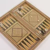 Golden backgammon and Chess / wooden board inlaid with copper / Board games