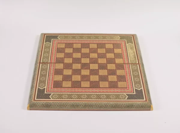 IMG-20240630-WA0033 Golden backgammon and Chess / wooden board inlaid with copper / Board games