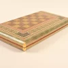 Golden backgammon and Chess / wooden board inlaid with copper / Board games
