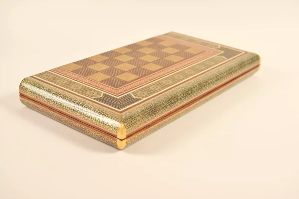 IMG-20240630-WA0034 Golden backgammon and Chess / wooden board inlaid with copper / Board games