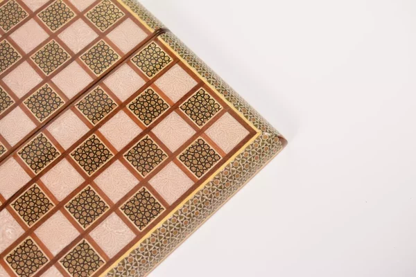 IMG-20240630-WA0037 Golden backgammon and Chess / wooden board inlaid with copper Royal gift