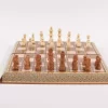 Golden backgammon and Chess / wooden board inlaid with copper Royal gift