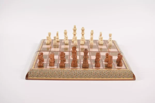 IMG-20240630-WA0042 Golden backgammon and Chess / wooden board inlaid with copper Royal gift