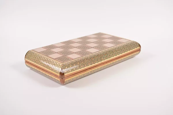 IMG-20240630-WA0043 Golden backgammon and Chess / wooden board inlaid with copper Royal gift