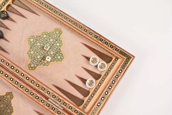 IMG-20240630-WA0044 Golden backgammon and Chess / wooden board inlaid with copper Royal gift