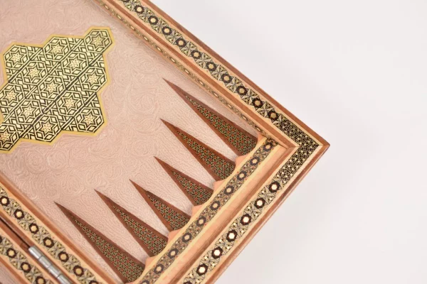 IMG-20240630-WA0045 Golden backgammon and Chess / wooden board inlaid with copper Royal gift