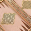 Golden backgammon and Chess / wooden board inlaid with copper Royal gift