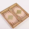 Golden backgammon and Chess / wooden board inlaid with copper Royal gift