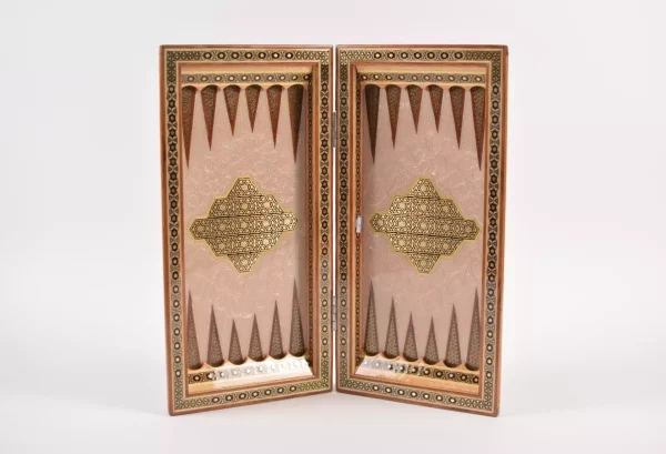 IMG-20240630-WA0050 Golden backgammon and Chess / wooden board inlaid with copper Royal gift