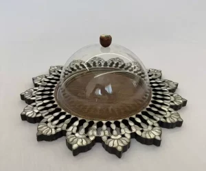 Unique tray with Plexi cover inlaid with mother of pearl