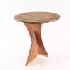 Handcrafted Modern Round Wooden Mosaic Table