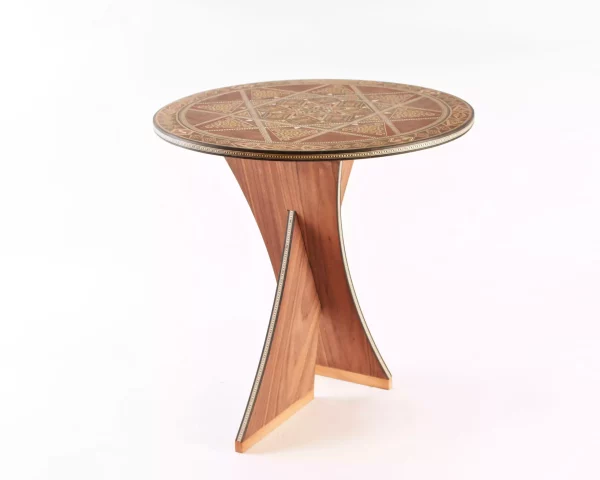 1 Handcrafted Modern Round Wooden Mosaic Table