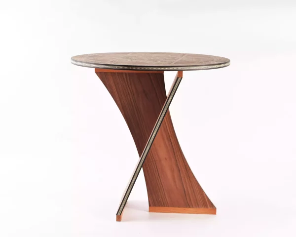 2 Handcrafted Modern Round Wooden Mosaic Table