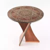 Handcrafted Modern Round Wooden Mosaic Table