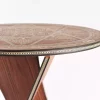 Handcrafted Modern Round Wooden Mosaic Table