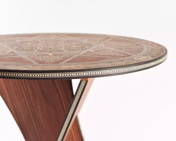 4 Handcrafted Modern Round Wooden Mosaic Table
