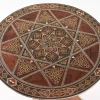 Handcrafted Modern Round Wooden Mosaic Table