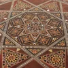 Handcrafted Modern Round Wooden Mosaic Table