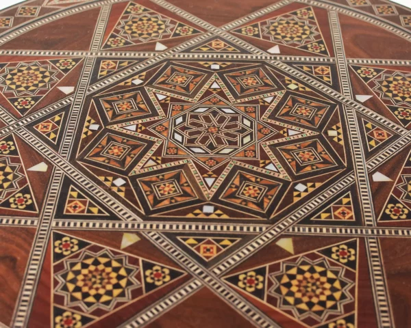 7 Handcrafted Modern Round Wooden Mosaic Table