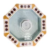 Octagonal Damascene water fountain handmade from natural marble mosaic