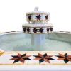 Octagonal Damascene water fountain handmade from natural marble mosaic