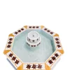Octagonal Damascene water fountain handmade from natural marble mosaic