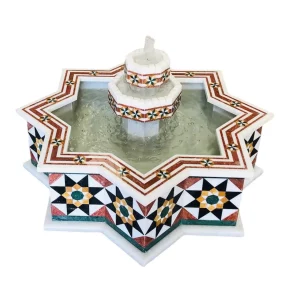 Damascus Octagonal Water Fountain handmade from Natural Marble Mosaic