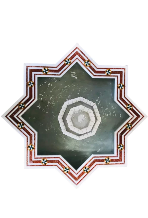 2456 Damascus star shaped water fountain made of natural marble mosaic