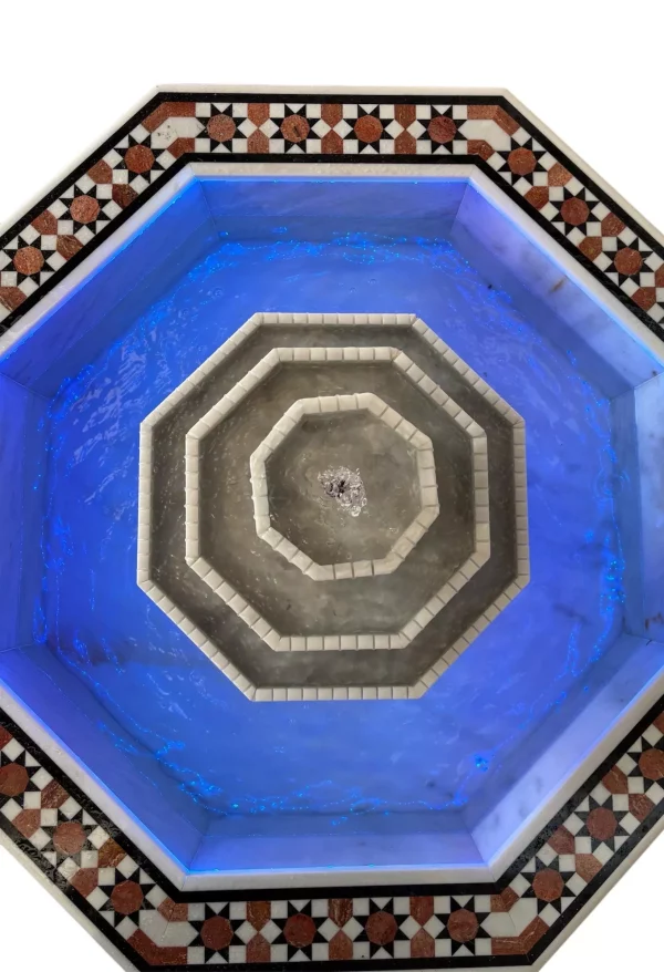 2754 Damascus water fountain handmade from natural marble mosaic