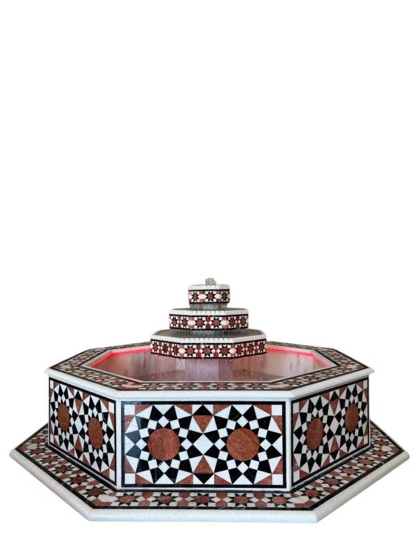 4256 Damascus water fountain handmade from natural marble mosaic