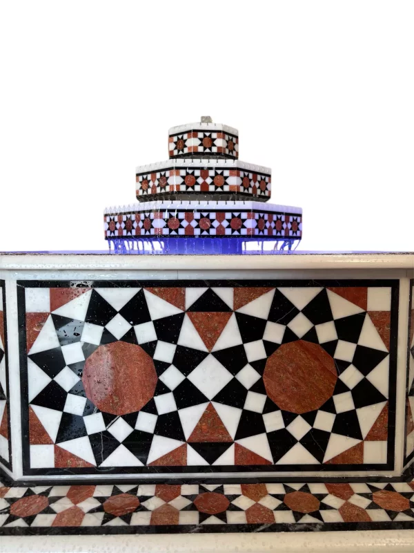 7257 Damascus water fountain handmade from natural marble mosaic