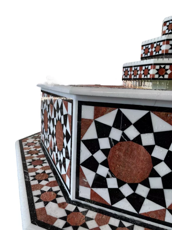 789 Damascus water fountain handmade from natural marble mosaic