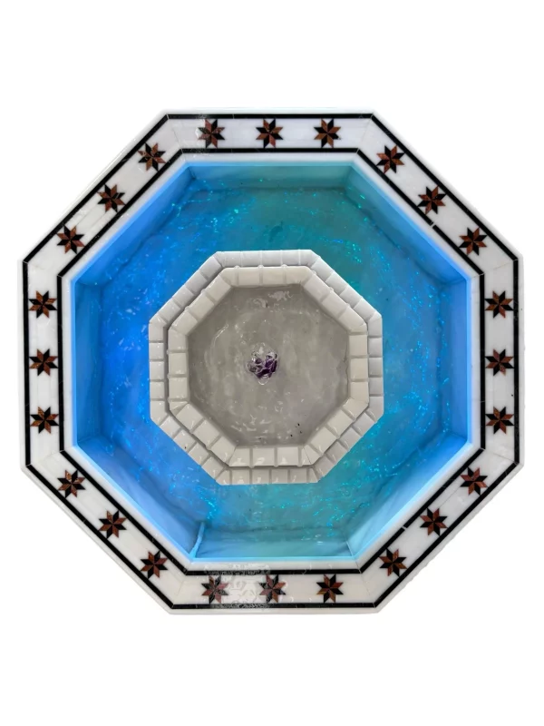 IMG-20250217-WA0005 Damascus Octagonal Water Fountain handmade from Natural Marble Mosaic