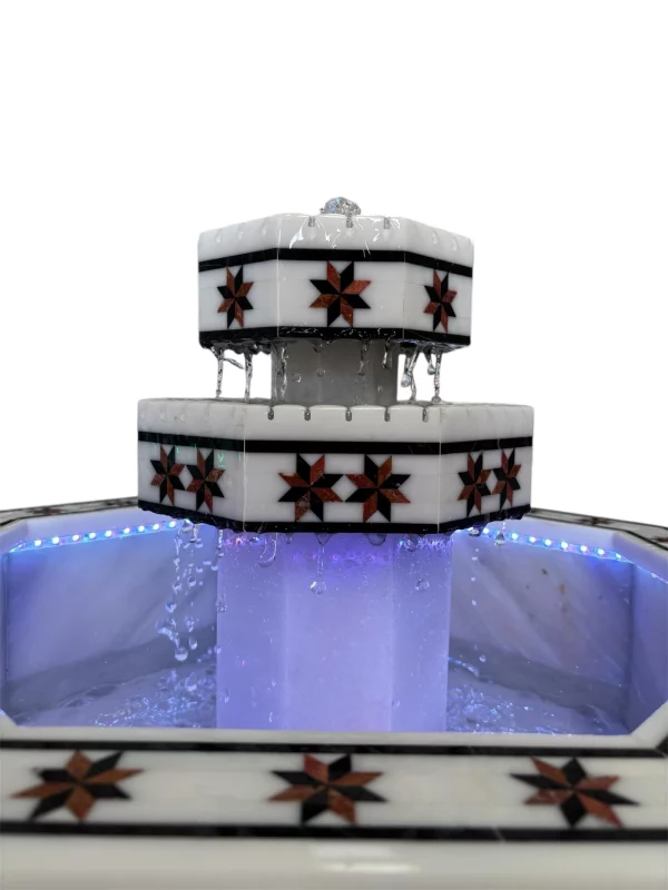 IMG-20250217-WA0006 Damascus Octagonal Water Fountain handmade from Natural Marble Mosaic