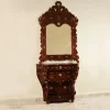 Vintage Wood Console Table | Elegant Walnut Wood & Mother of Pearls