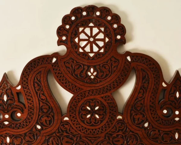 IMG-20250307-WA0011 Vintage Wood Console Table | Elegant Walnut Wood & Mother of Pearls