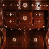 Vintage Wood Console Table | Elegant Walnut Wood & Mother of Pearls