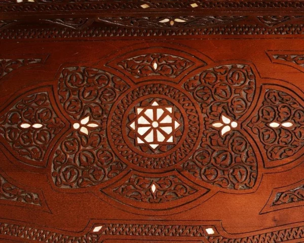 IMG-20250307-WA0014 Vintage Wood Console Table | Elegant Walnut Wood & Mother of Pearls