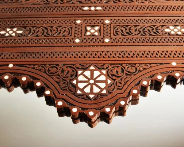 IMG-20250307-WA0015 Vintage Wood Console Table | Elegant Walnut Wood & Mother of Pearls