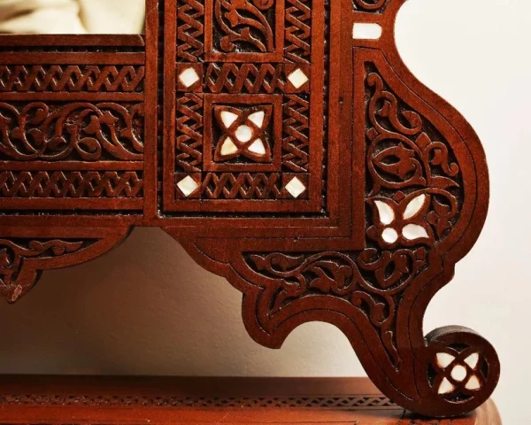 IMG-20250307-WA0017 Vintage Wood Console Table | Elegant Walnut Wood & Mother of Pearls
