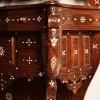 Vintage Wood Console Table | Elegant Walnut Wood & Mother of Pearls