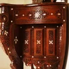 Vintage Wood Console Table | Elegant Walnut Wood & Mother of Pearls