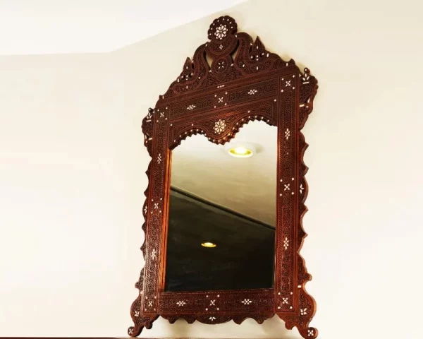IMG-20250307-WA0020 Vintage Wood Console Table | Elegant Walnut Wood & Mother of Pearls