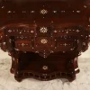 Vintage Wood Console Table | Elegant Walnut Wood & Mother of Pearls