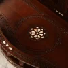 Vintage Wood Console Table | Elegant Walnut Wood & Mother of Pearls