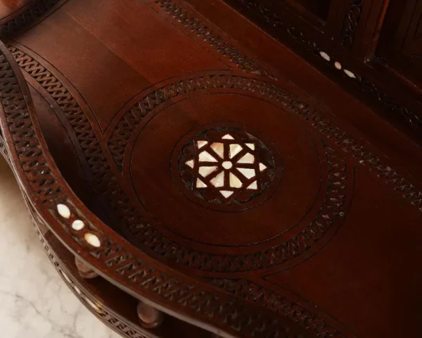 IMG-20250307-WA0022 Vintage Wood Console Table | Elegant Walnut Wood & Mother of Pearls